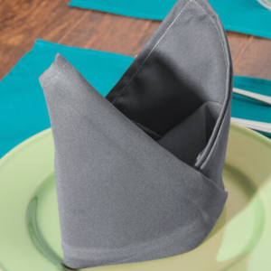Dark Grey Polyester Napkins (Quantity 100)