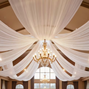 Chiffon Ceiling Drapes - approx. 5×10 ft each; (Quantity 1 pack of six)