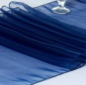 Navy Blue Organza Runner (Quantity 1)