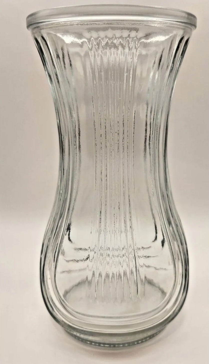 Vintage Hoosier Glass Vase — “Harp” Pattern