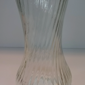 Hoosier Clear Glass Vase - Spiral Ribbed Pattern