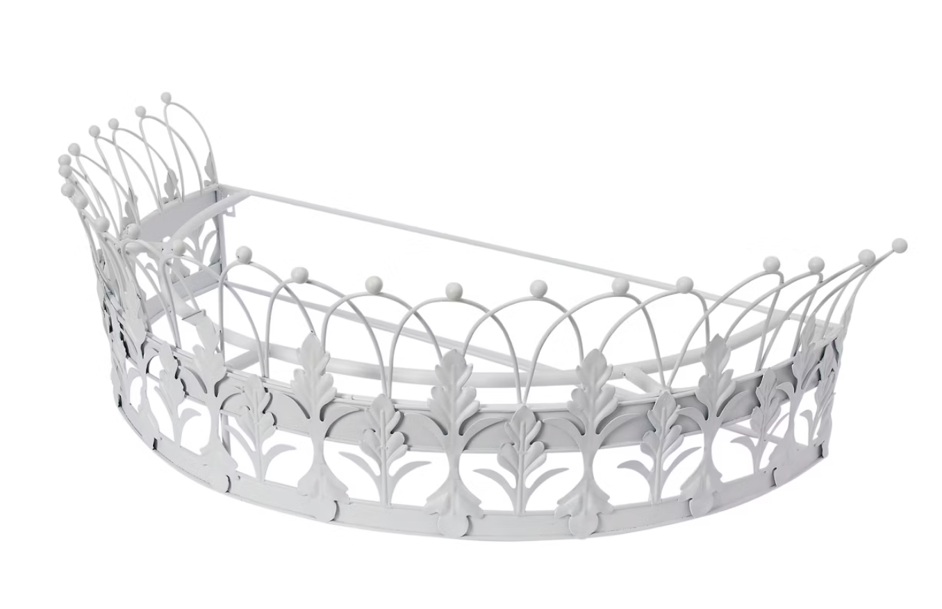 Curtain Canopy Crown — White Floral Filigree
