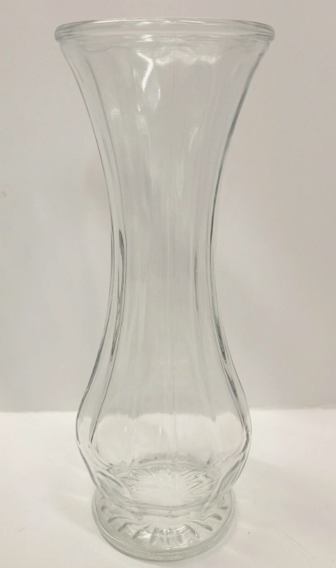 Dynasty Beveled Vase — Clear Molded Glass
