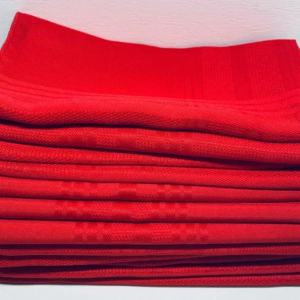Textured red napkin with soft sheen 16x16  (Quantity 13)