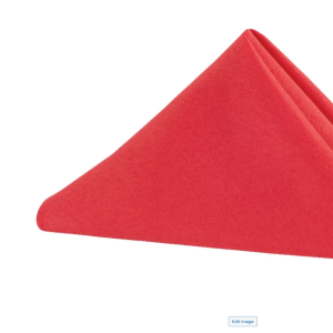 Red polyester hem stitched dinner napkins 17x17  (Quantity 48)