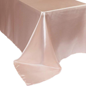 Soft Blush Satin Tablecloth  (Quantity 1)