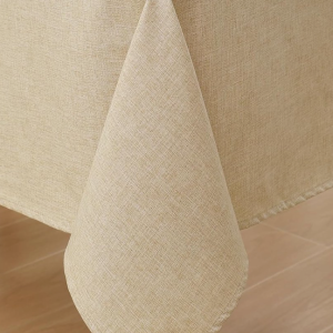 Flax-Colored/Linen-Textured Tablecloth 90×132 (Quantity 5)