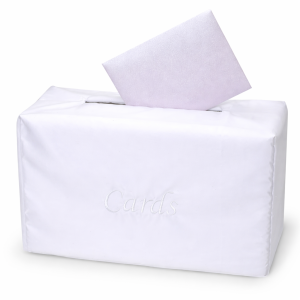 White Satin Bridal Shower Card Box (Quantity 1)