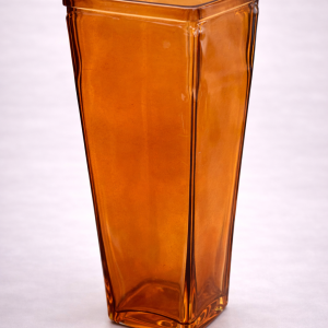 Amber Tapered Square Vase (Quantity 1)
