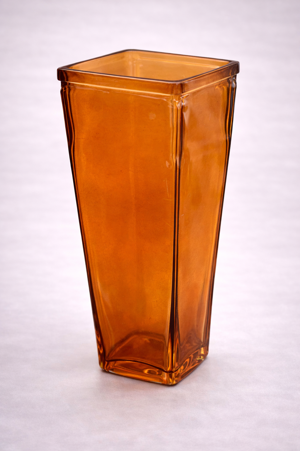 Amber Square Glass Vase