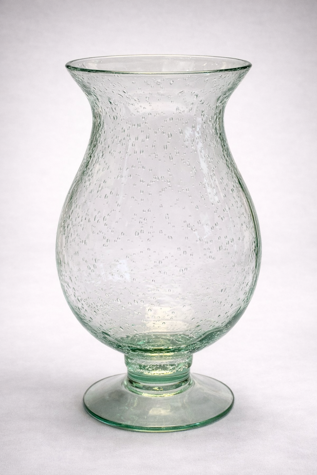 Large Bubble Glass Pedestal Vase