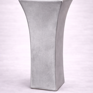 Brushed Chrome Ceramic Flare Vase (Quantity 1)