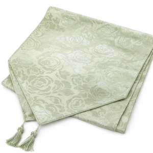 Green Tea Jacquard Runner with Pointed Tassel Ends  (Quantity 1)