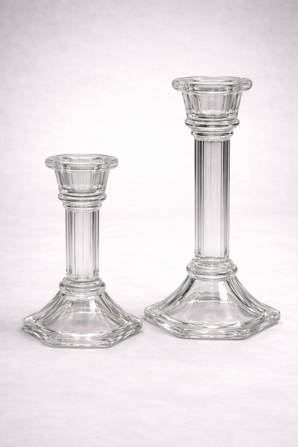 Homco Clear Glass Taper Candle Holder