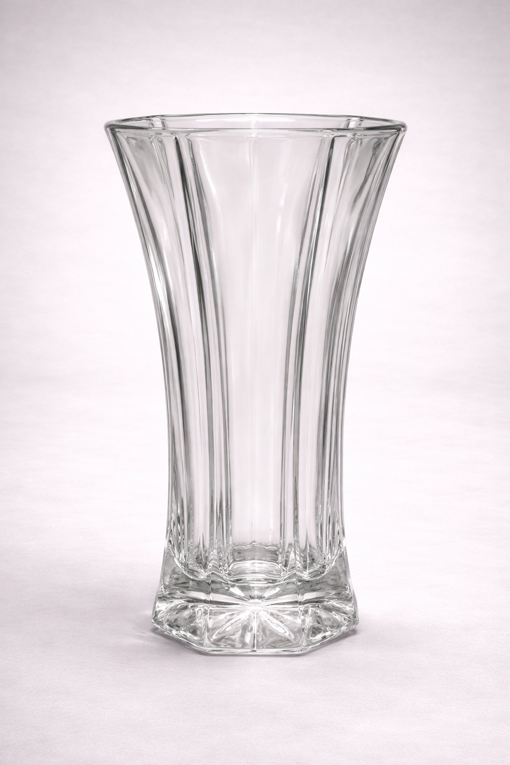 Hoosier Glass Vase #4040 — Clear Paneled Vase
