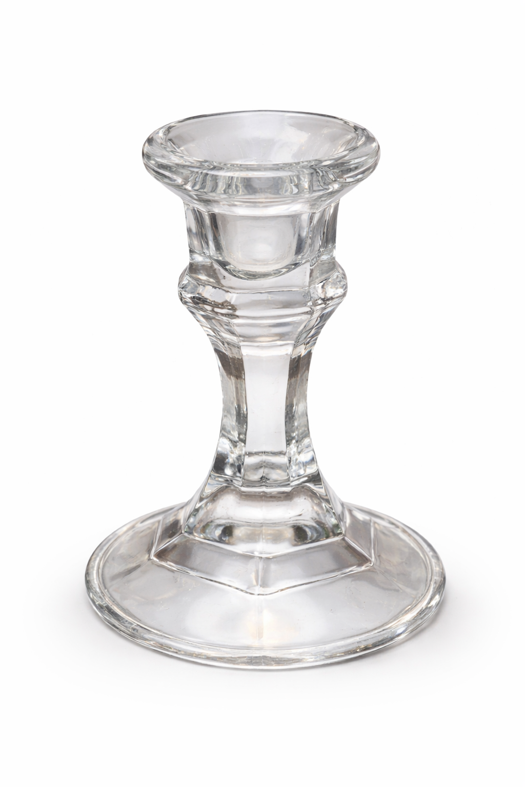 Crisa Clear Glass Faceted Candlestick