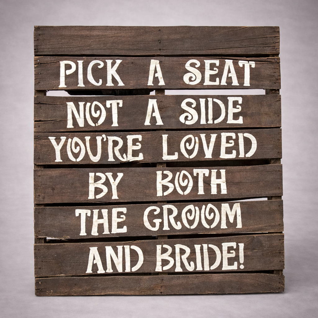 “Pick a Seat” Truck Pallet Welcome Sign