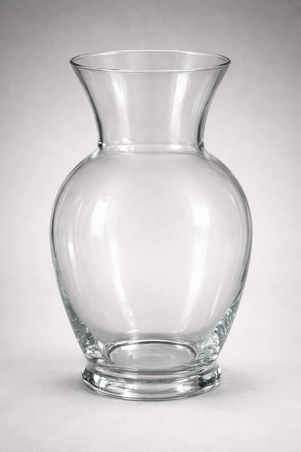 Wide Mouth Clear Glass Flower Vase