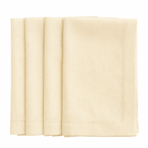 Ivory Cotton Napkins with Hemstitch  (Quantity 12)