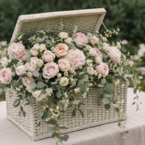 Box full of wedding roses in Harrisonburg, Virginia in the Shenandoah, Valley