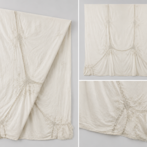 Edwardian Embroidered Ivory Coverlet (Quantity 1)
