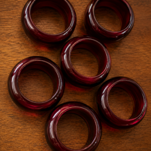 Deep Ruby Lacquered Napkin Rings (Quantity 12)