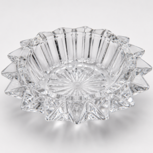 Sunburst Sawtooth Press Glass Tealight Holders (Quantity 6)