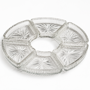 Vintage Starburst Pressed Glass Wedge Dishes (Quantity 1 set of 6 wedges)